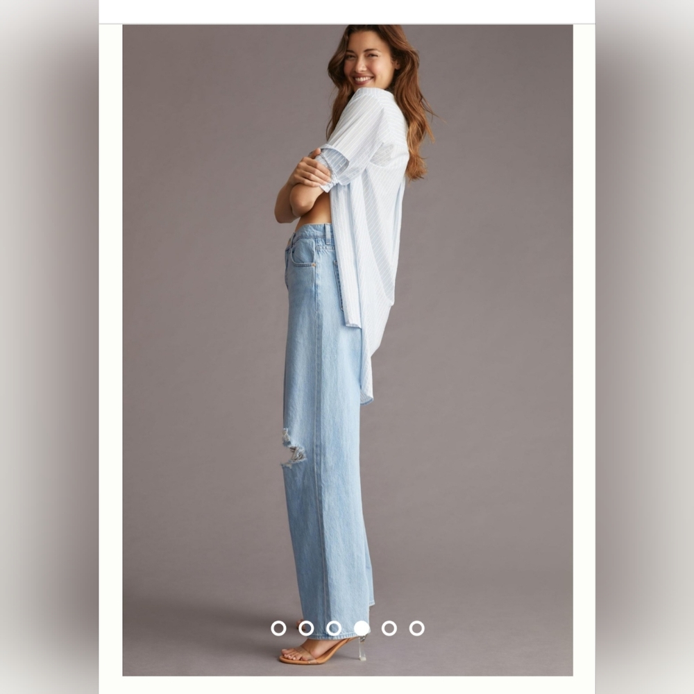 MOTHER SNACKS The Fun Dip Puddle Slice Denim - Size 27
